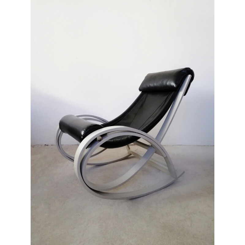 Vintage Sgarsul rocking chair by Gae Aulenti for Poltronova