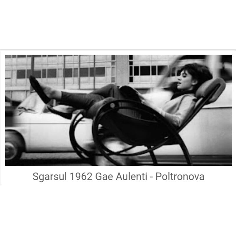 Sedia a dondolo vintage Sgarsul di Gae Aulenti per Poltronova