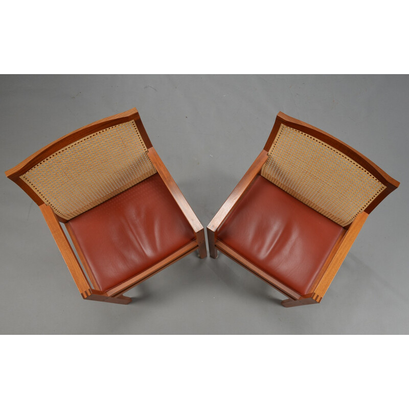 Pair of "King Series" armchairs in mahogany, Rud THYGESEN & Johnny SORENSEN - 1980s