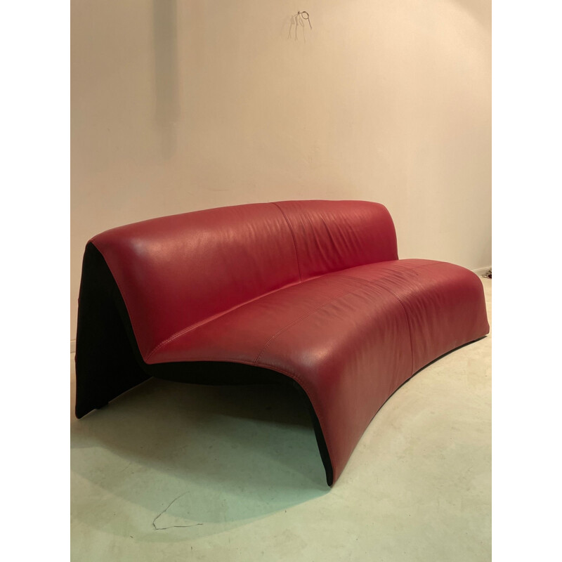 Vintage leather sofa by Kwok Hoï Chan for Steiner