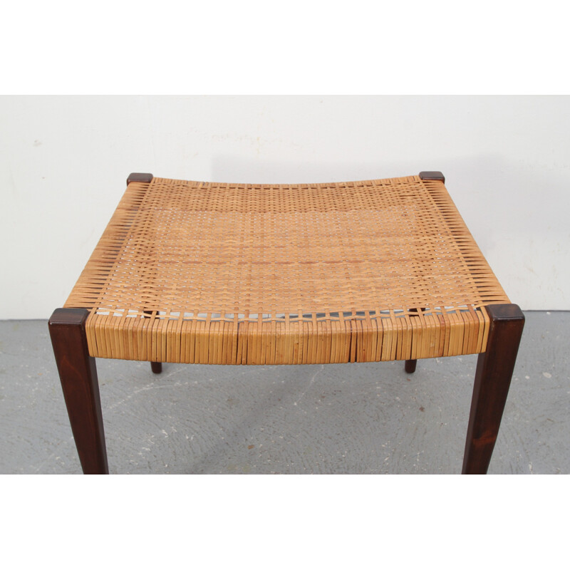 Danish stool in teak and seagrass -1950s