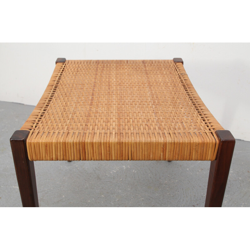 Danish stool in teak and seagrass -1950s