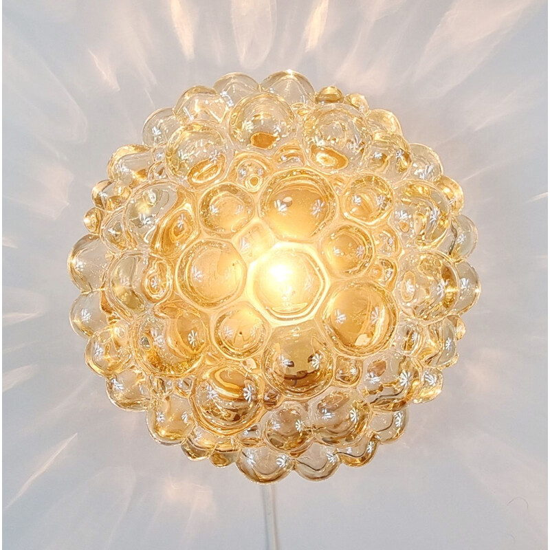Mid-century German amber bubble ceiling lamp by Helena Tynell for Limburg, 1970s