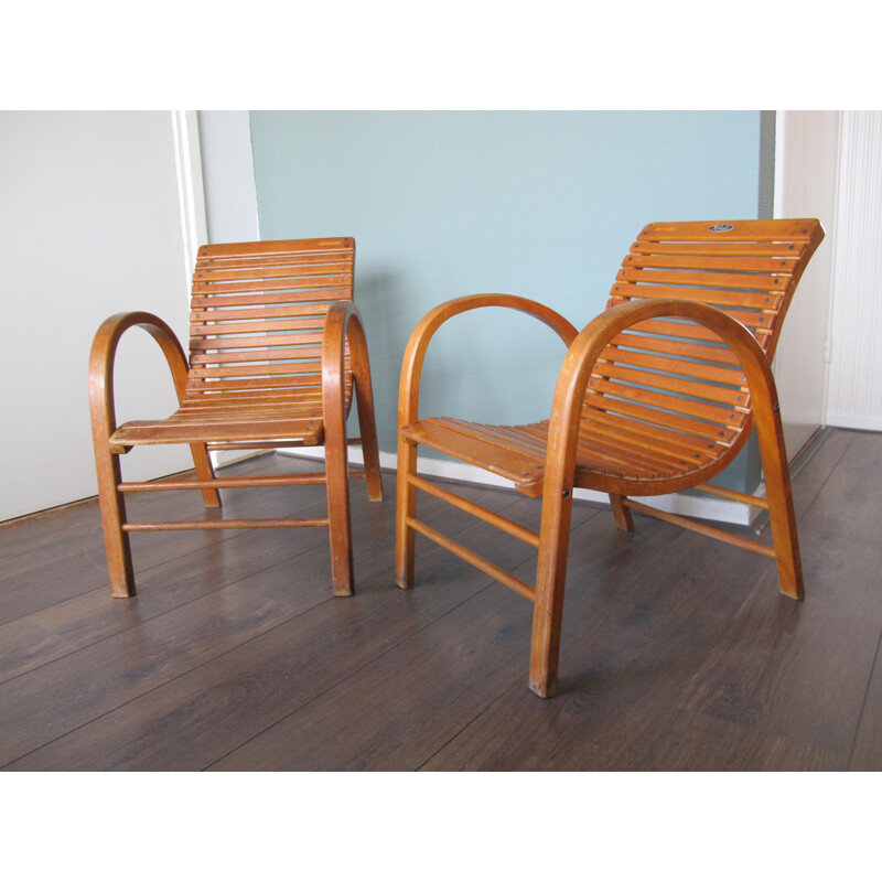 Vintage children's armchair in Kibofa wood, 1950