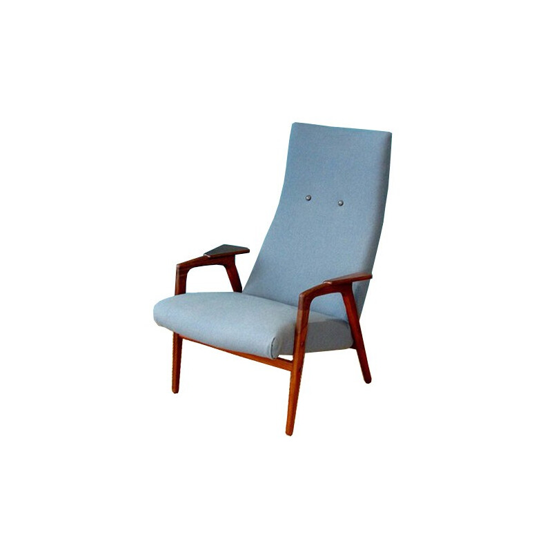 Blue scandinavian easychair, Yngve EKSTROM - 1950s