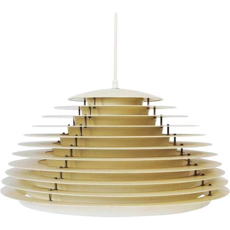 Hekla" vintage pendant lamp in heavy metal by Jon Olafsson and P.B. Lútherson for Fog, Denmark 1970