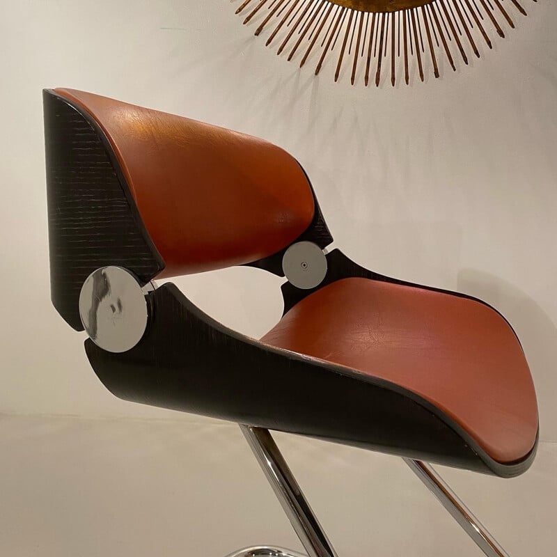 Suite de 4 chaises vintage par Etienne Fermigier, 1960