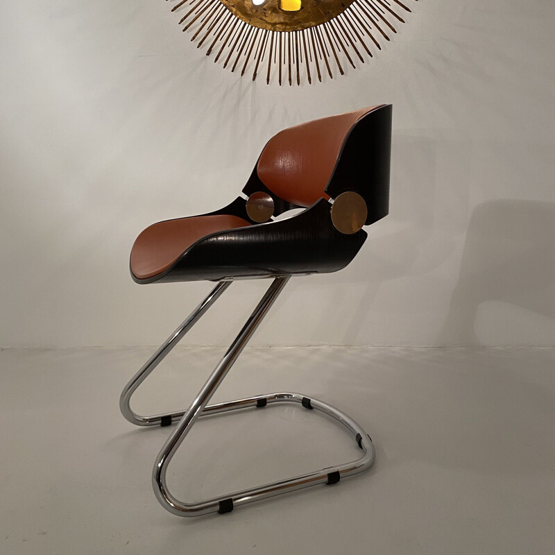 Suite of 4 vintage chairs by Etienne Fermigier, 1960