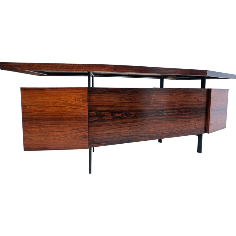 Mid-century Italian wooden desk with drawers, Italy 1960s