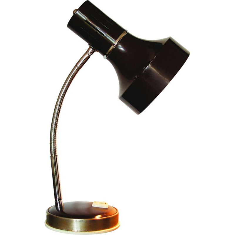 Lampe de bureau vintage avec bras flexible, Belgique 1970