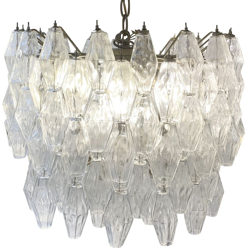 Mid-century Venini Murano glass chandelier model Polyhedr by Carlo Scarpa, Italy 1950s