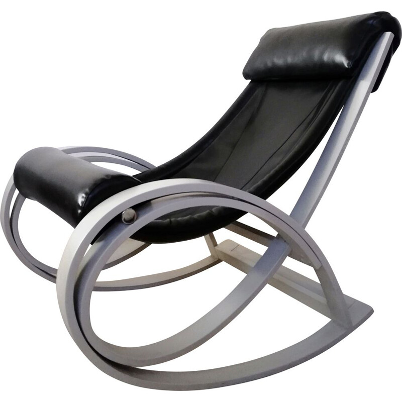 Vintage Sgarsul rocking chair by Gae Aulenti for Poltronova