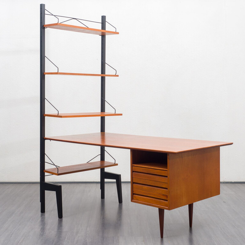 Danish teak shelves and desk-system by Poul Cadovius for Royal Persienne, 1960s