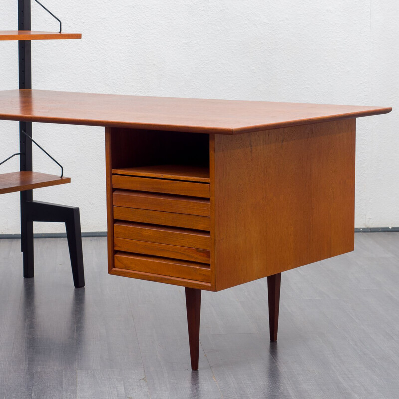 Danish teak shelves and desk-system by Poul Cadovius for Royal Persienne, 1960s