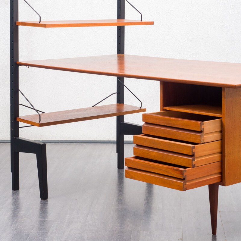 Danish teak shelves and desk-system by Poul Cadovius for Royal Persienne, 1960s