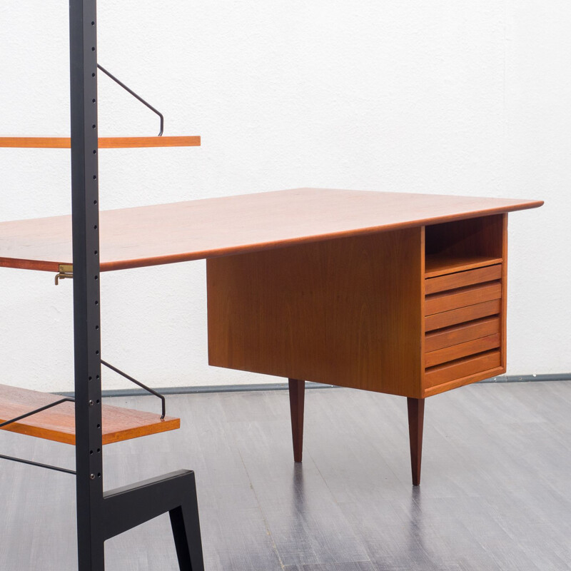 Danish teak shelves and desk-system by Poul Cadovius for Royal Persienne, 1960s