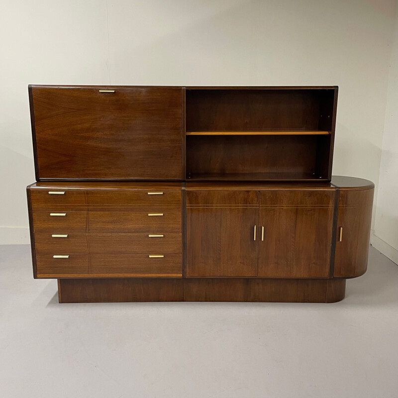 Vintage notenhouten dressoir van A.A. Patijn voor Zijlstra, Nederlands 1950