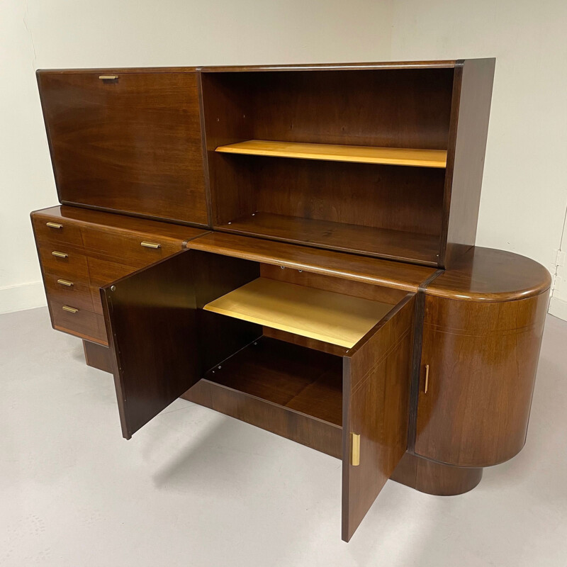 Vintage notenhouten dressoir van A.A. Patijn voor Zijlstra, Nederlands 1950