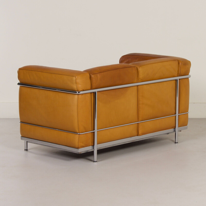 Vintage Lc2 two-seater sofa by Le Corbusier for Cassina, 1990s