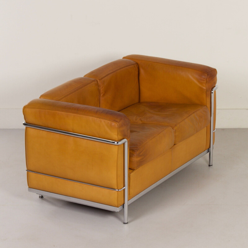 Vintage Lc2 two-seater sofa by Le Corbusier for Cassina, 1990s