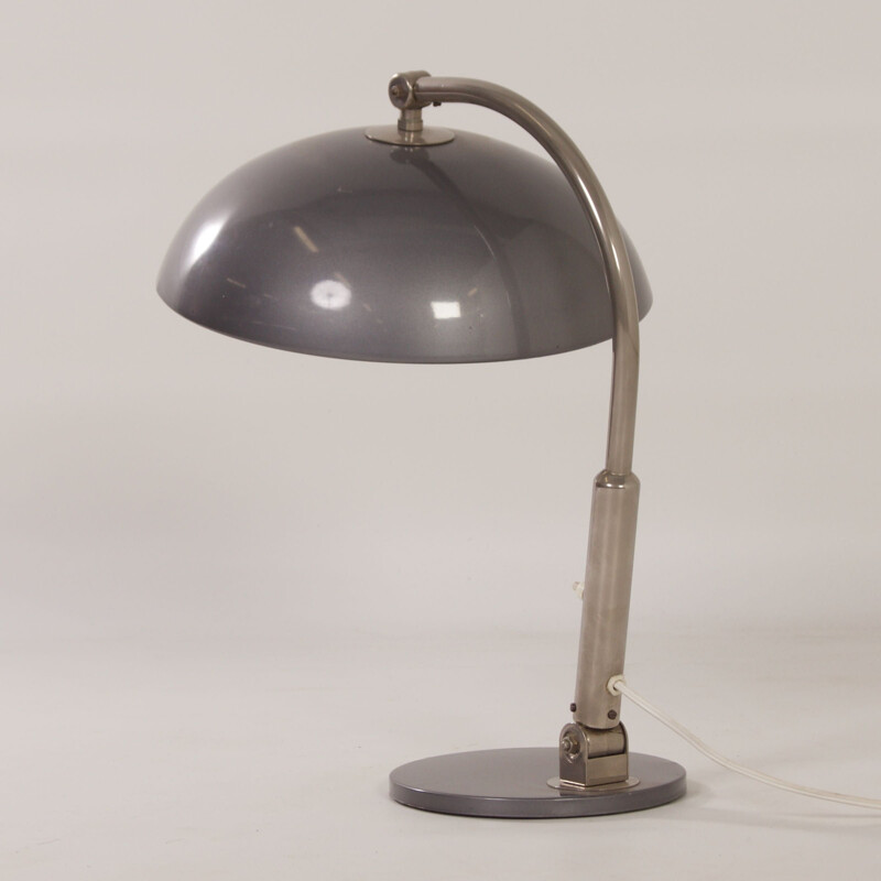 Vintage desk lamp model 144 in metal and aluminum by H. Busquet for Hala, 1950