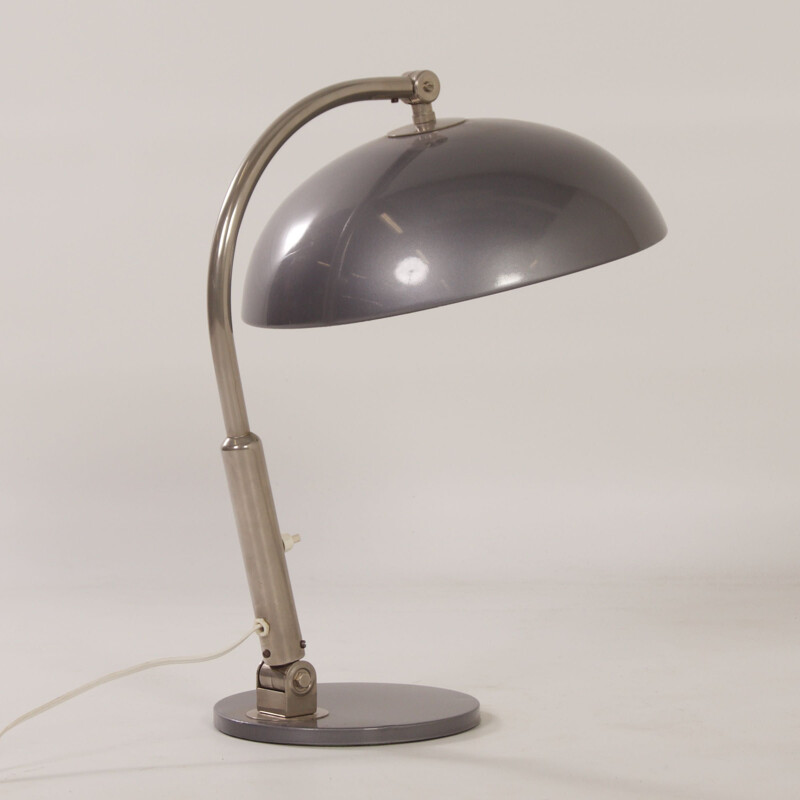 Vintage bureaulamp model 144 in metaal en aluminium van H. Busquet voor Hala, 1950