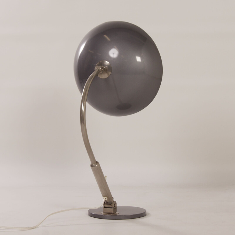 Lámpara de escritorio vintage modelo 144 en metal y aluminio de H. Busquet para Hala, 1950