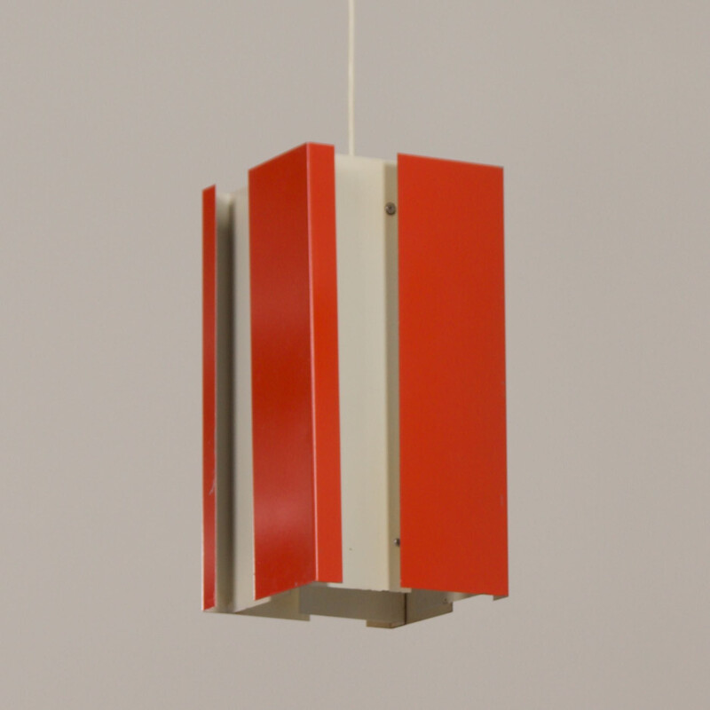 Vintage oranje hanglamp 4101 van J.J.M. Hoogervorst voor Anvia, 1960