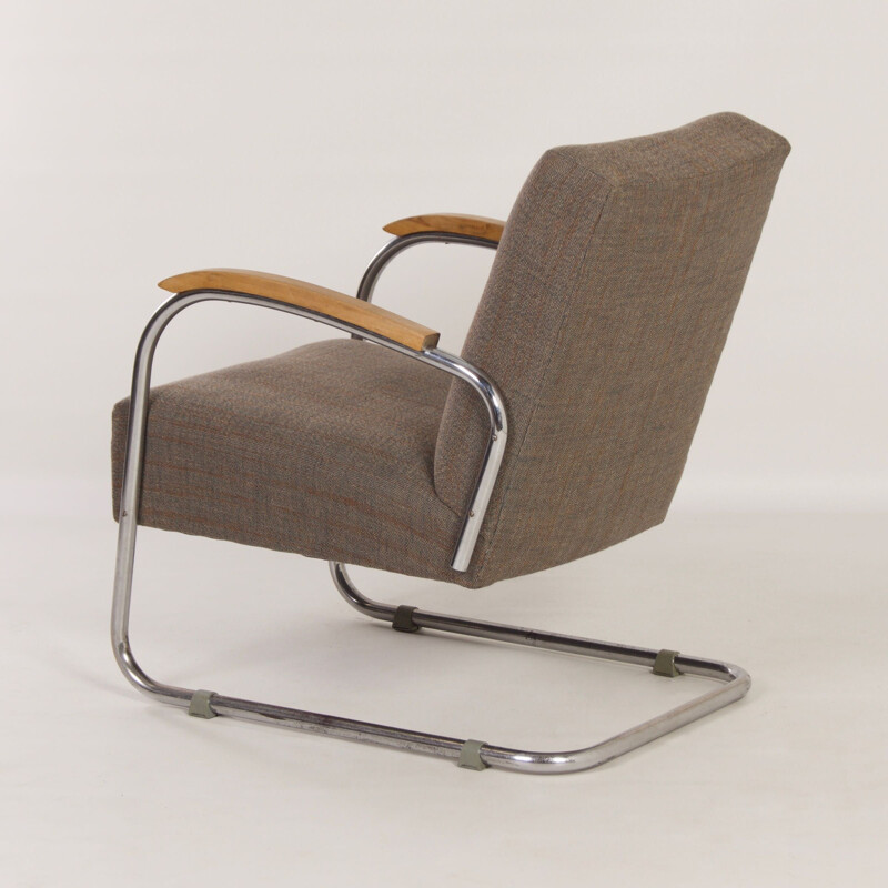 Paar vintage Bauhaus fauteuils van W.H. Gispen voor Gispen, 1950