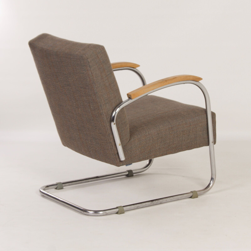 Pair of vintage Bauhaus armchairs by W.H. Gispen for Gispen, 1950s