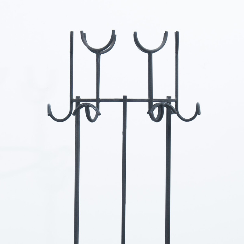 Italian Home "Prisco" coat rack in solid iron, Franco CAMPO & Carlo GRAFFI - 1960s