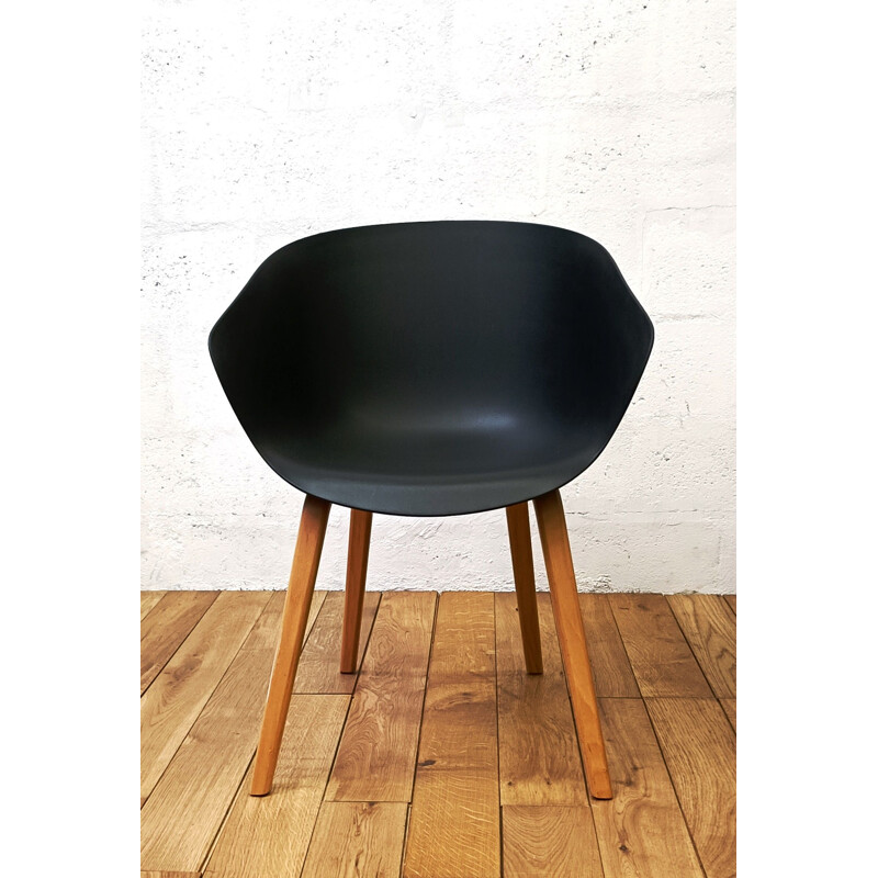 Cadeira de plástico preta Vintage