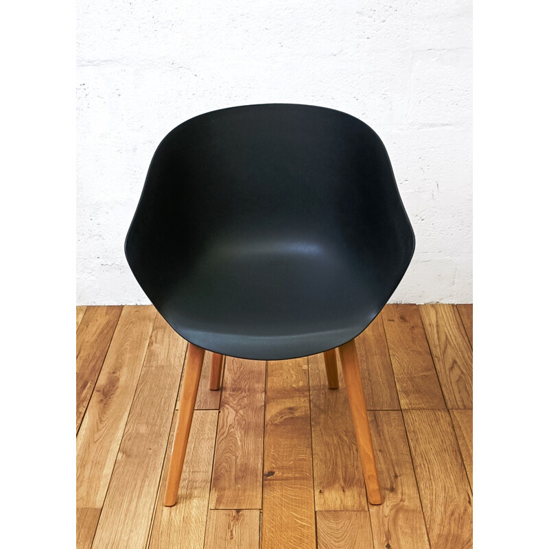 Cadeira de plástico preta Vintage