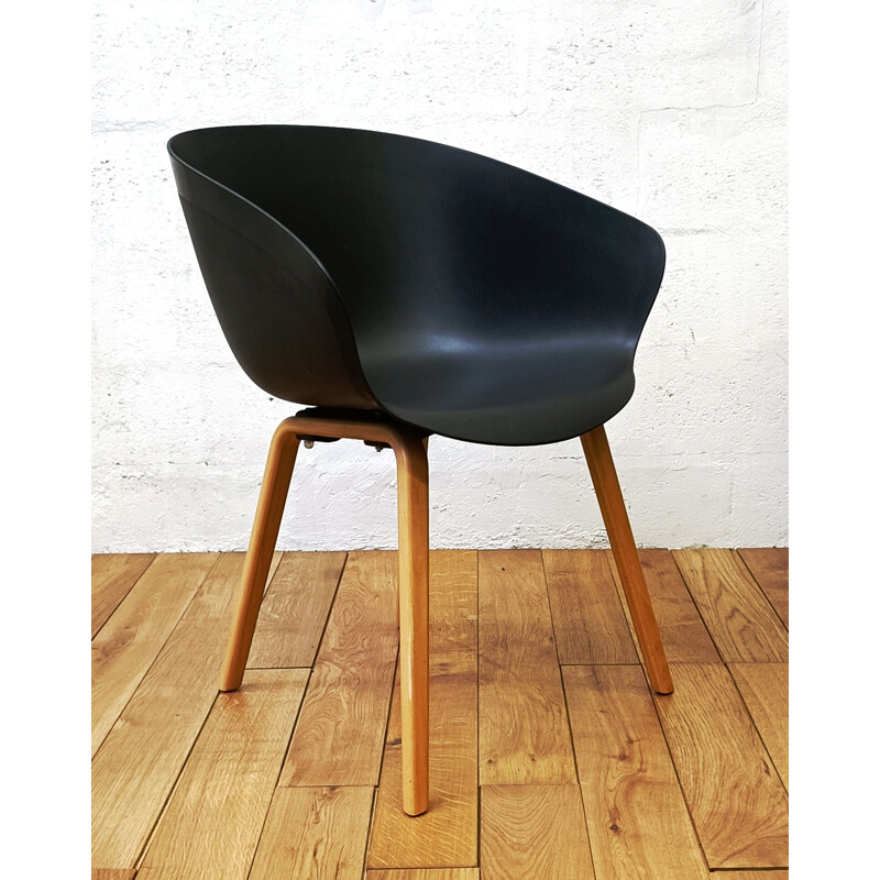 Vintage black plastic chair