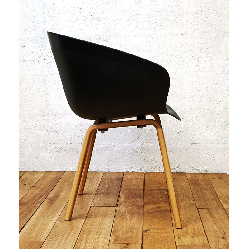 Vintage zwarte plastic stoel