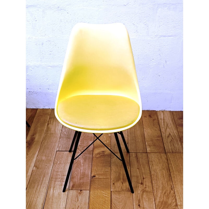 Vintage-Stuhl aus gelbem Kunststoff