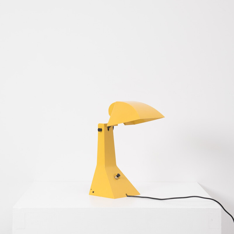 Bieffeplast & Fontana Art "Robot" table lamp in yellow metal, Umberto RIVA - 1960s