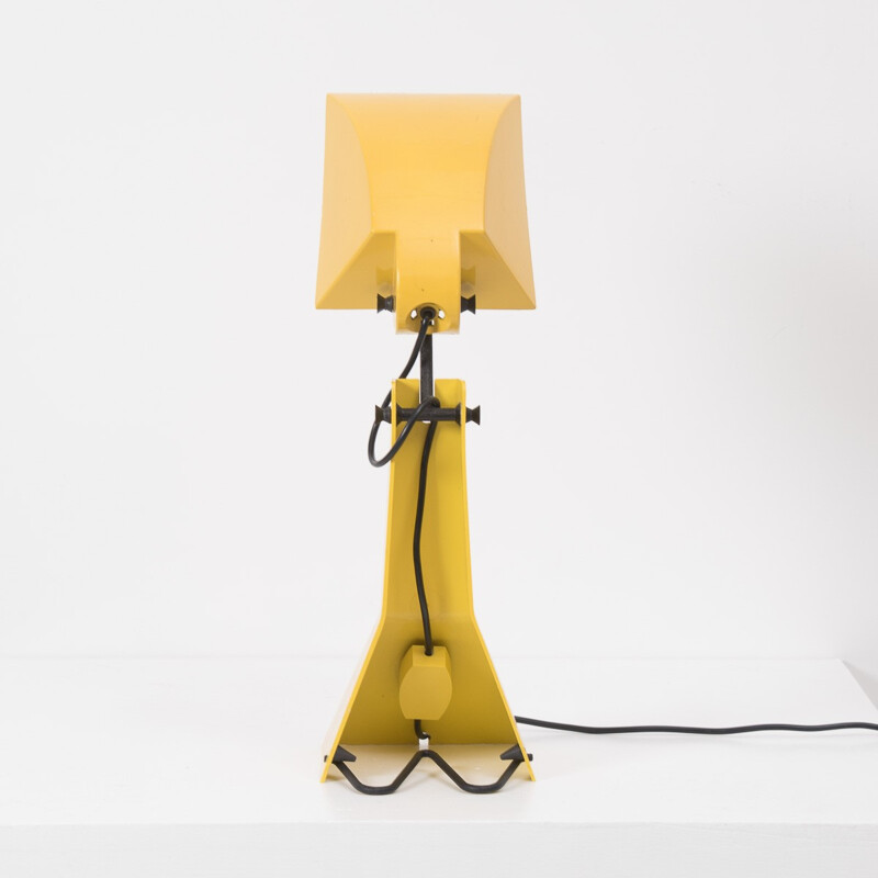 Bieffeplast & Fontana Art "Robot" table lamp in yellow metal, Umberto RIVA - 1960s