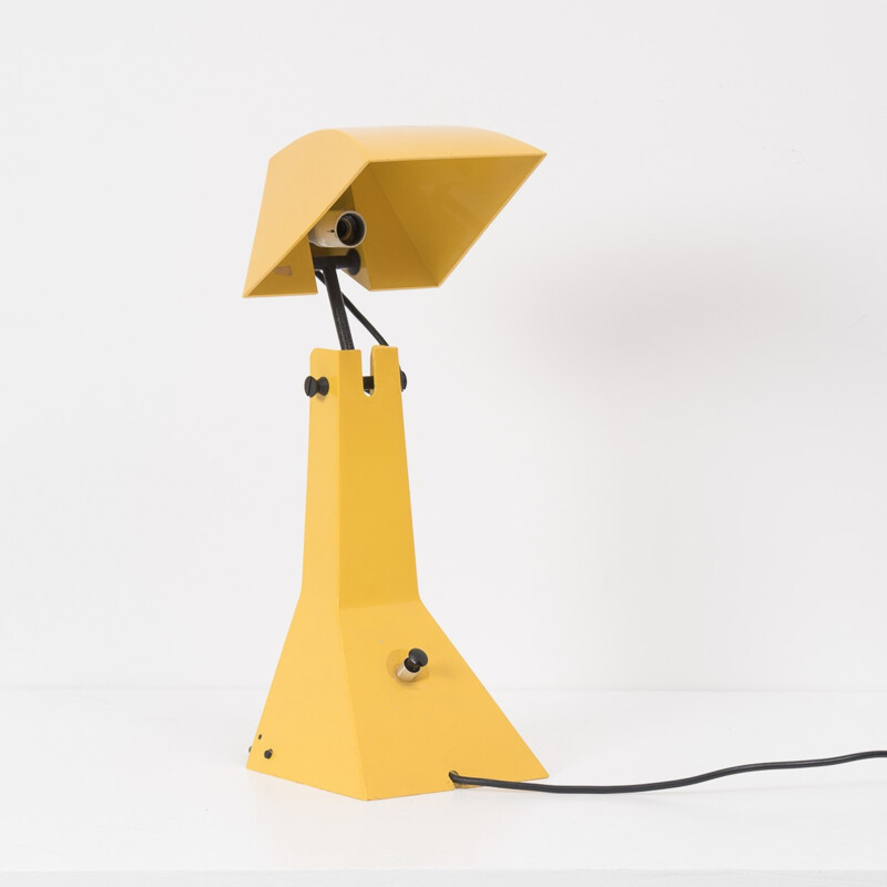 Lampe de table "Robot" Bieffeplast & Fontana Art en métal jaune, Umberto RIVA - 1960