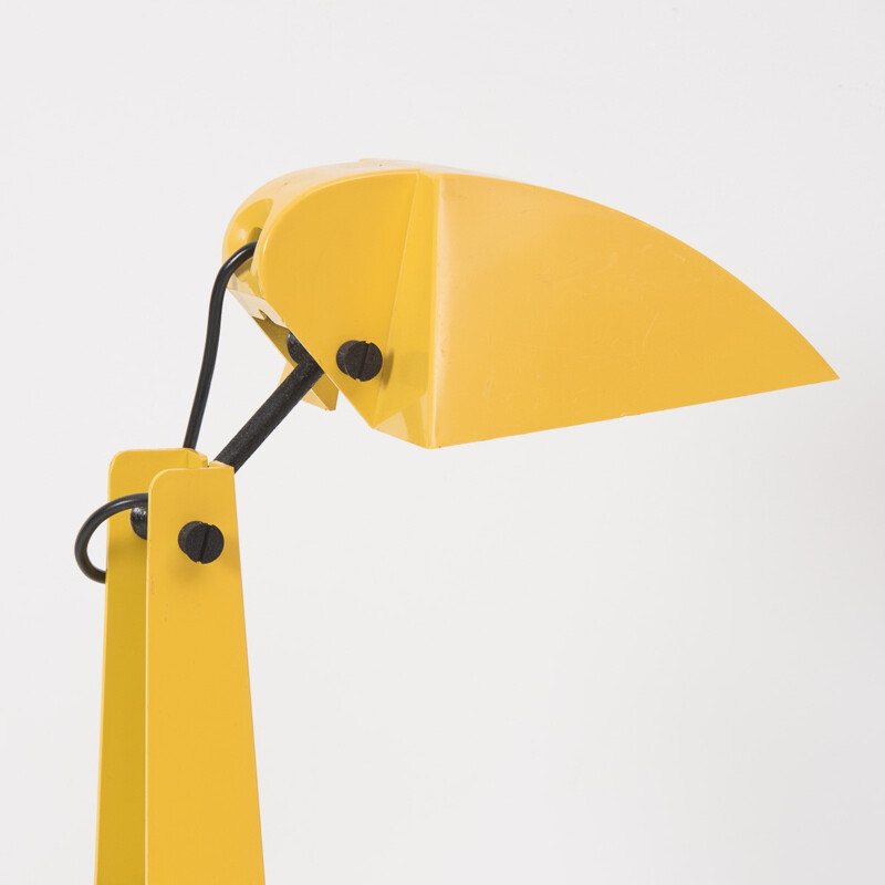 Bieffeplast & Fontana Art "Robot" table lamp in yellow metal, Umberto RIVA - 1960s