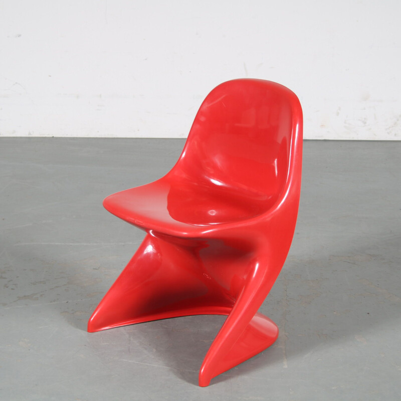 Vintage red "Casalino" children chair by Alexander Begge for Casala, Germany 2000s