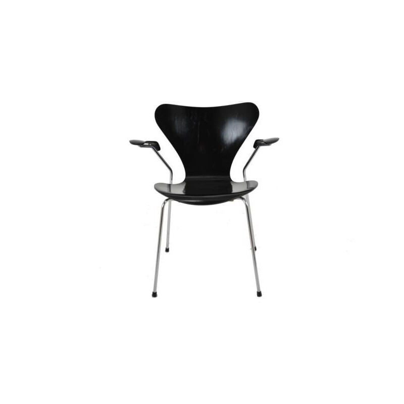 Silla vintage con reposabrazos de Arne Jacobsen para Fritz Hansen