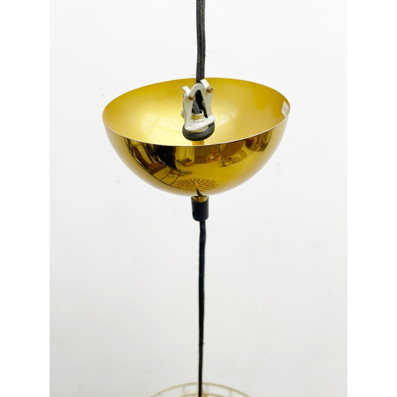Lámpara colgante Spiral de latón vintage de Verner Panton, Italia 1960