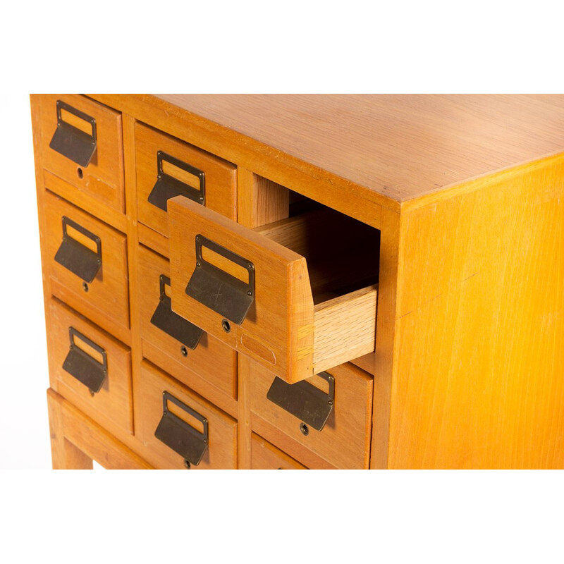 Vintage library catalog drawer cabinet, 1960s