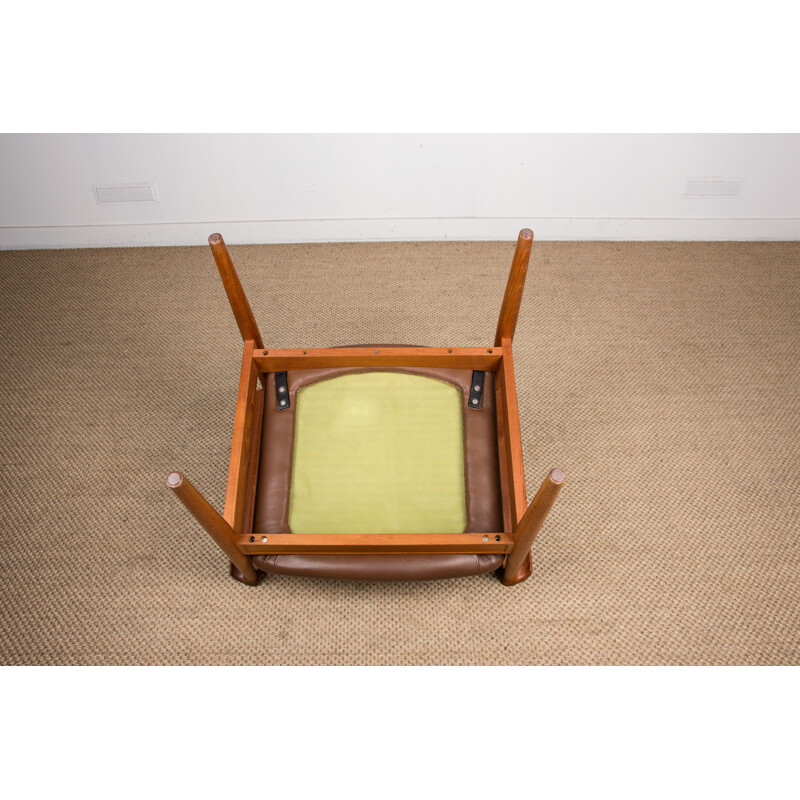 Vintage Danish teak and leather armchair model 209 "Diplomat" by Finn Juhl for Cado