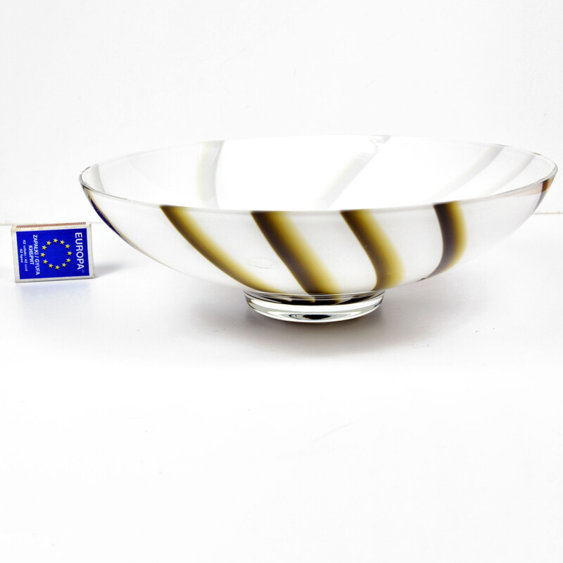 Vintage glass bowl for Vetreria Barbieri, Italy 1970s