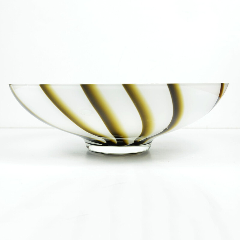 Vintage glass bowl for Vetreria Barbieri, Italy 1970s