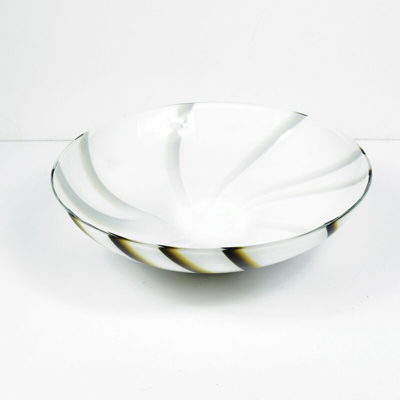 Vintage glass bowl for Vetreria Barbieri, Italy 1970s