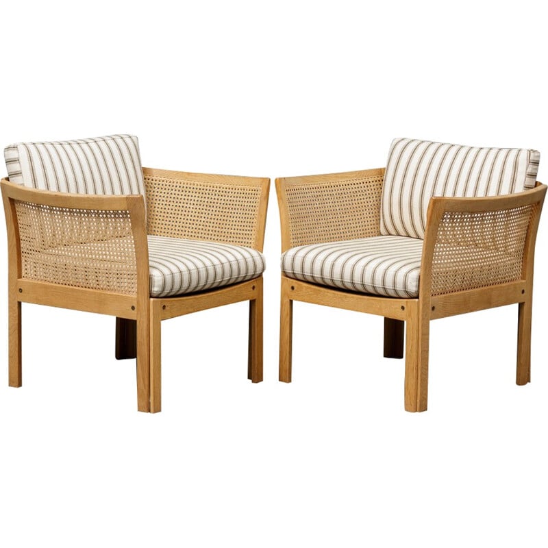Pair of CF Christiansen "Plexus" armchairs in oak, Illum WIKKELSØ - 1960s