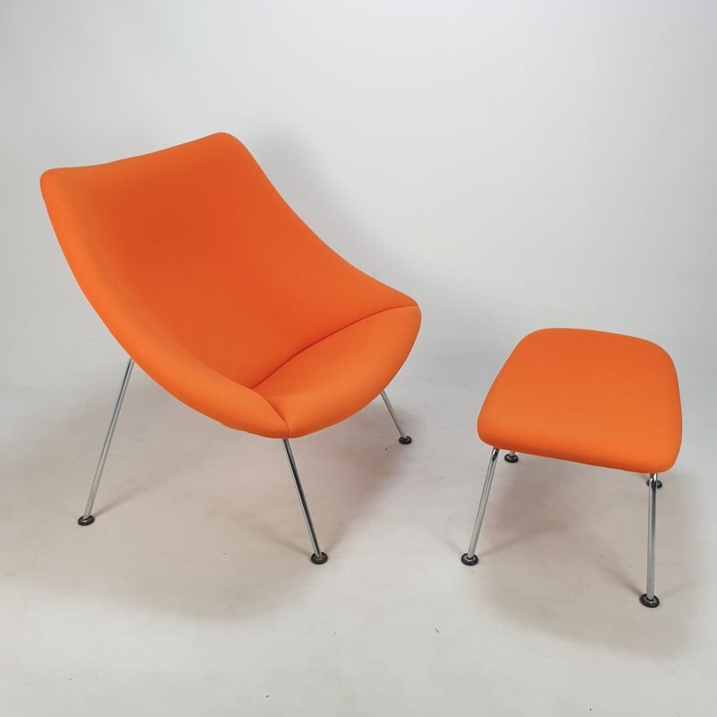 Vintage armchair with ottoman Oyster by Pierre Paulin for Artifort, 1960s